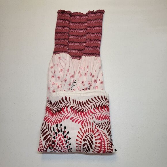 Magic Y2K Pink and White Patterned Women's Dress Smocked Bodice Cotton - Picture 9 of 12